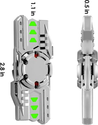 مايبو سبورتس فيدجيت سبينر المعدنية مع ضوء مضيء، لعبة يد حسية متوهجة، تقليل الضغط على سطح المكتب بدون ضوضاء، مسكن مضاد للقلق للأطفال البالغين، مصباح فضي صغير in Kuwait