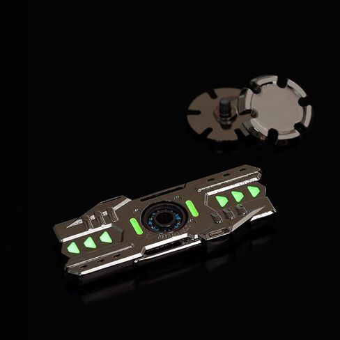 مايبو سبورتس فيدجيت سبينر المعدنية مع ضوء مضيء، لعبة يد حسية متوهجة، تقليل الضغط على سطح المكتب بدون ضوضاء، مسكن مضاد للقلق للأطفال البالغين، مصباح فضي صغير in Kuwait