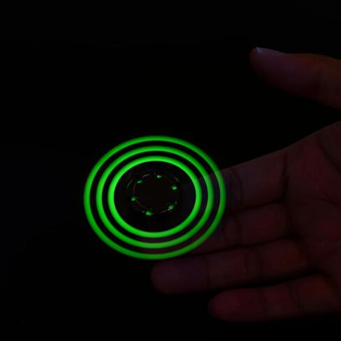 مايبو سبورتس فيدجيت سبينر المعدنية مع ضوء مضيء، لعبة يد حسية متوهجة، تقليل الضغط على سطح المكتب بدون ضوضاء، مسكن مضاد للقلق للأطفال البالغين، مصباح فضي صغير in Kuwait