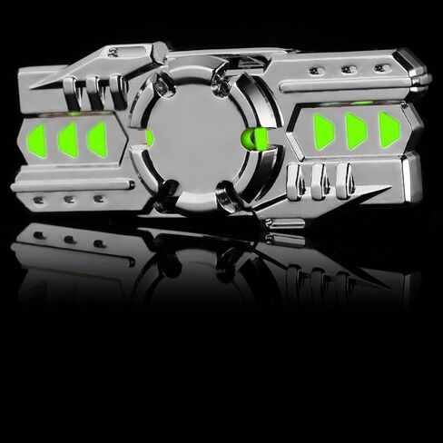 مايبو سبورتس فيدجيت سبينر المعدنية مع ضوء مضيء، لعبة يد حسية متوهجة، تقليل الضغط على سطح المكتب بدون ضوضاء، مسكن مضاد للقلق للأطفال البالغين، مصباح فضي صغير in Kuwait