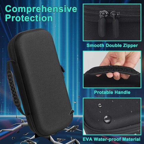 FantasDeck 14 IN 1 Kit for Playstation Portal Remote Player Accessories Carrying Case Hard Shell Storage Bag with Soft Silicone Portective Cover, Screen Portector, Thumb Grip Caps in Saudi Arabia