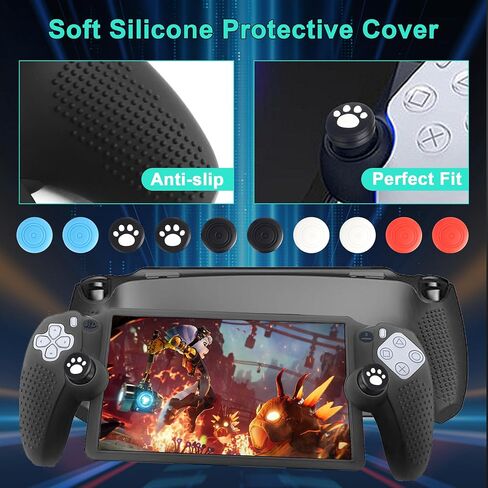 FantasDeck 14 IN 1 Kit for Playstation Portal Remote Player Accessories Carrying Case Hard Shell Storage Bag with Soft Silicone Portective Cover, Screen Portector, Thumb Grip Caps in Saudi Arabia