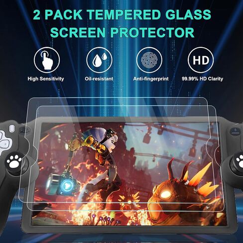 FantasDeck 14 IN 1 Kit for Playstation Portal Remote Player Accessories Carrying Case Hard Shell Storage Bag with Soft Silicone Portective Cover, Screen Portector, Thumb Grip Caps in Saudi Arabia