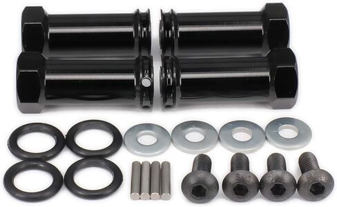 4 حزمة محول محرك تمديد محور العجلة السداسي M12 12 مم M30 30 مم سبائك الألومنيوم لنموذج هواية 1/10 RC أجزاء السيارة المطورة HSP SCX10 (أسود) in Kuwait