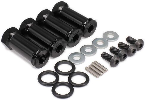 4 حزمة محول محرك تمديد محور العجلة السداسي M12 12 مم M30 30 مم سبائك الألومنيوم لنموذج هواية 1/10 RC أجزاء السيارة المطورة HSP SCX10 (أسود) in Kuwait