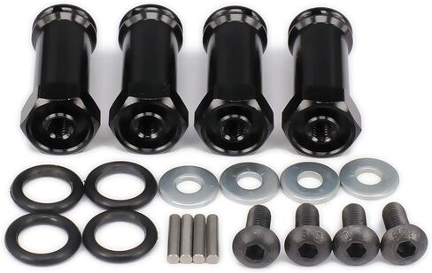 4 حزمة محول محرك تمديد محور العجلة السداسي M12 12 مم M30 30 مم سبائك الألومنيوم لنموذج هواية 1/10 RC أجزاء السيارة المطورة HSP SCX10 (أسود) in Kuwait