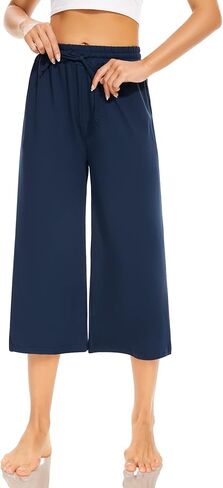 سراويل كابريس باللون الأزرق الداكن من SUNYAA وسروال كابريس باللون الأخضر العسكري للنساء مع جيوب in Kuwait