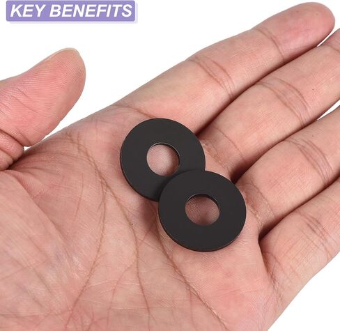 غسالات UHATa النايلون المسطحة 14 مم معرف، 27 مم OD، 2.5 مم سميكة M14 حشوات الختم الفواصل المستديرة - تطبيقات لصمام الصنبور خرطوم أنابيب المياه - [الكمية 12 أسود] in Kuwait