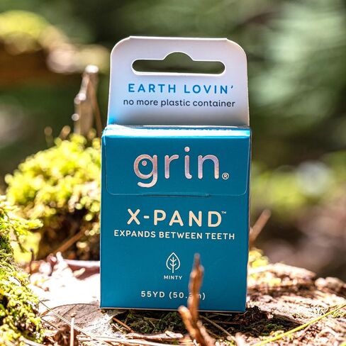 صندوق خيط تنظيف الأسنان GRIN X-Pand، يتوسع بين الأسنان، 55 ياردة (50.3 م)، نكهة النعناع، ​​عبوة قابلة لإعادة التدوير، 165 قدمًا من خيط تنظيف الأسنان القوي القوي، لا مزيد من الحاويات البلاستيكية، لا تمزيق أو كسر in Kuwait