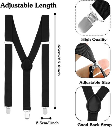 Crahalen Suspenders for Boys and Girls,Elastic Y-Back Design Suspenders with Strong Metal Clips in Saudi Arabia