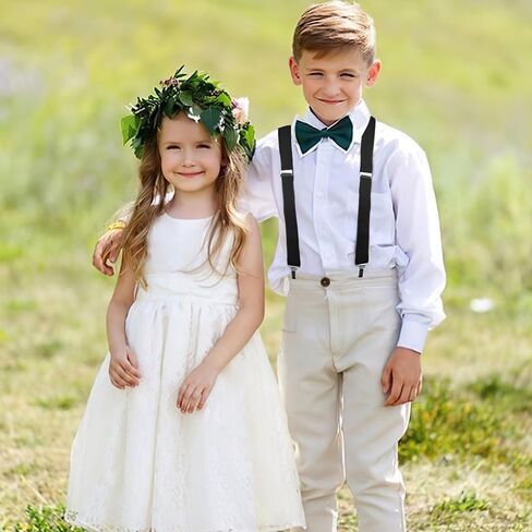 Crahalen Suspenders for Boys and Girls,Elastic Y-Back Design Suspenders with Strong Metal Clips in Saudi Arabia