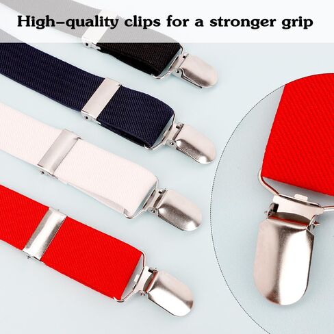 Crahalen Suspenders for Boys and Girls,Elastic Y-Back Design Suspenders with Strong Metal Clips in Saudi Arabia