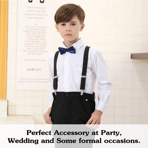 Crahalen Suspenders for Boys and Girls,Elastic Y-Back Design Suspenders with Strong Metal Clips in Saudi Arabia