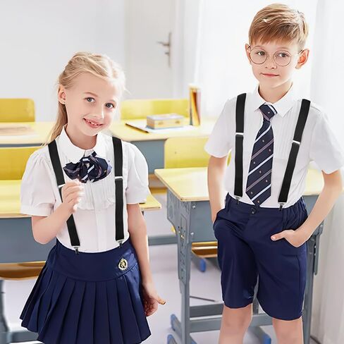 Crahalen Suspenders for Boys and Girls,Elastic Y-Back Design Suspenders with Strong Metal Clips in Saudi Arabia