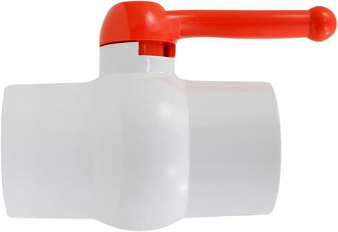 Midline Valve PVC Ball Valve Red T-Handle Water Shut-Off 1 in. Solvent Connections White Plastic (482T100) in Saudi Arabia