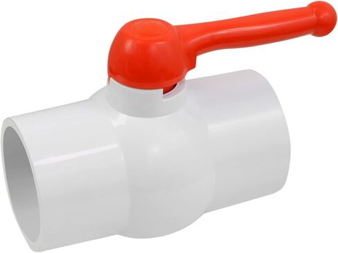 Midline Valve PVC Ball Valve Red T-Handle Water Shut-Off 1 in. Solvent Connections White Plastic (482T100) in Saudi Arabia