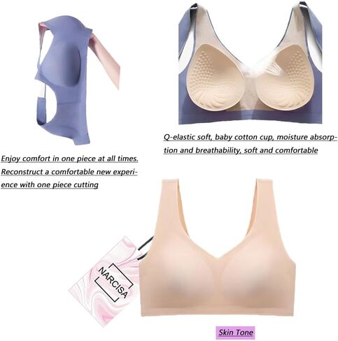 NARCISA Seamless Mastectomy Bra for Women's Breast Prosthesis Formation Artificial Breast Pocket Bra in Saudi Arabia