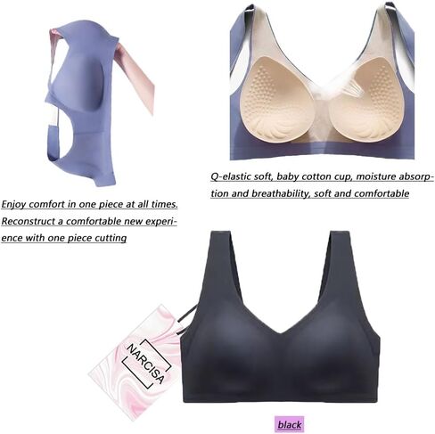 NARCISA Seamless Mastectomy Bra for Women's Breast Prosthesis Formation Artificial Breast Pocket Bra in Saudi Arabia