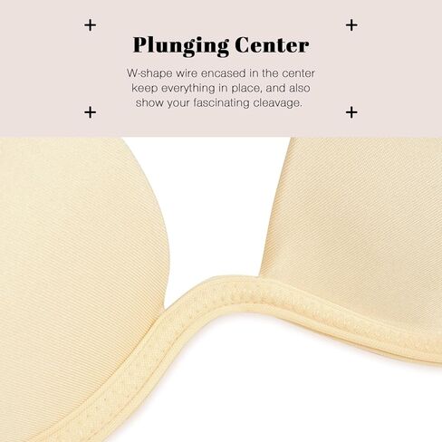 حمالة صدر نسائية من Wekofi ذات فتحة عميقة على شكل حرف V رافعة للأعلى بدون ظهر وبدون حمالات لاصقة من السيليكون بحزام شفاف in Kuwait