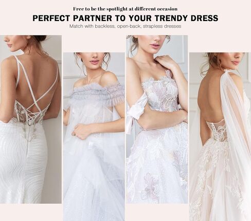 حمالة صدر نسائية من Wekofi ذات فتحة عميقة على شكل حرف V رافعة للأعلى بدون ظهر وبدون حمالات لاصقة من السيليكون بحزام شفاف in Kuwait