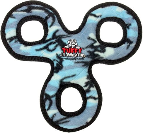 TUFFY - World's Tuffest Soft Dog Toy - Junior 3 Way Tug - Squeakers - Multiple Layers. Made Durable, Strong & Tough. Interactive Play (Tug,Toss & Fetch). Machine Washable & Floats (Blue 2 Pack) in Saudi Arabia