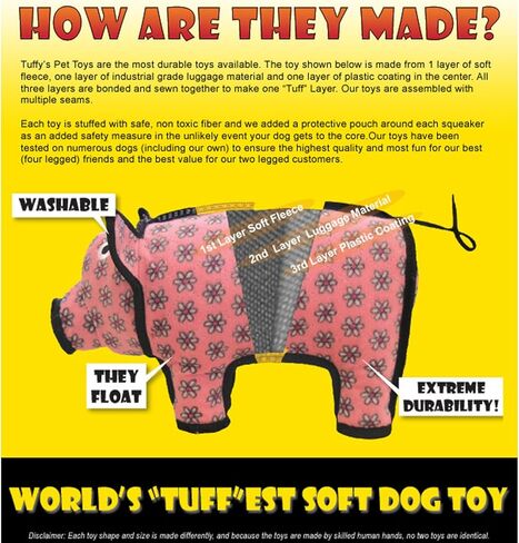TUFFY - World's Tuffest Soft Dog Toy - Junior 3 Way Tug - Squeakers - Multiple Layers. Made Durable, Strong & Tough. Interactive Play (Tug,Toss & Fetch). Machine Washable & Floats (Blue 2 Pack) in Saudi Arabia