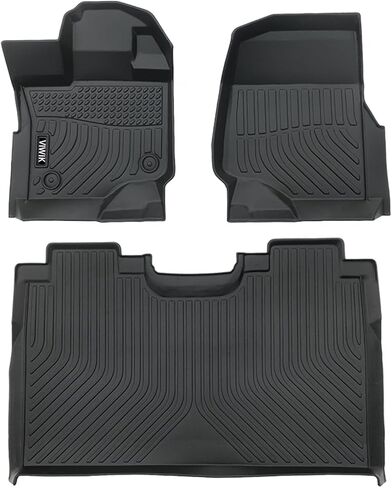 VIWIK Floor Mats Compatible for Ford F150 2015-2024 SuperCrew/Crew Cab for Ford F150 Car Mats All Weather Protection Custom Full Set Include 1st and 2nd Row, Automotive Floor Liner TPE Black 3PCS in Kuwait
