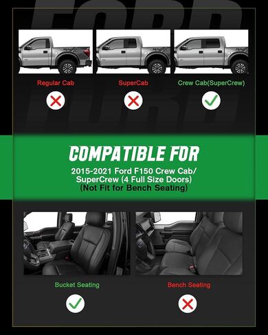 VIWIK Floor Mats Compatible for Ford F150 2015-2024 SuperCrew/Crew Cab for Ford F150 Car Mats All Weather Protection Custom Full Set Include 1st and 2nd Row, Automotive Floor Liner TPE Black 3PCS in Kuwait