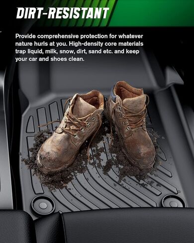 VIWIK Floor Mats Compatible for Ford F150 2015-2024 SuperCrew/Crew Cab for Ford F150 Car Mats All Weather Protection Custom Full Set Include 1st and 2nd Row, Automotive Floor Liner TPE Black 3PCS in Kuwait