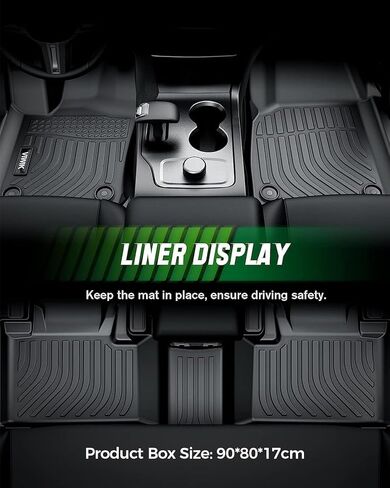 VIWIK Floor Mats Compatible for Ford F150 2015-2024 SuperCrew/Crew Cab for Ford F150 Car Mats All Weather Protection Custom Full Set Include 1st and 2nd Row, Automotive Floor Liner TPE Black 3PCS in Kuwait