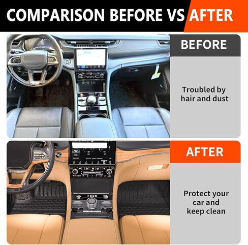 powoq Trunk Mat Compatible with 2021-2024 Jeep Grand Cherokee L&Overland Backrest Mat Replacement for Grand Cherokee L 2021-2024 Accessories(Fit Grand Cherokee L, Rear Trunk Mat+Rear Backrest Mat) in Kuwait