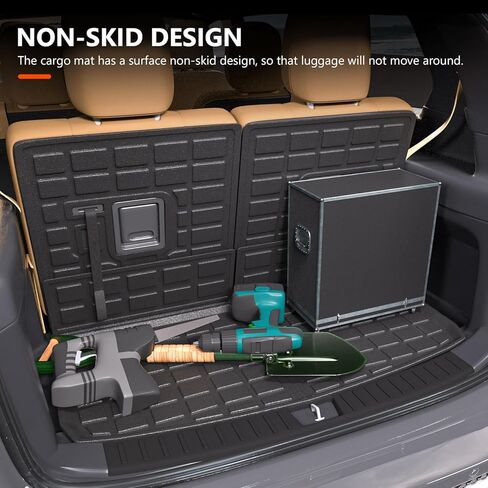 powoq Trunk Mat Compatible with 2021-2024 Jeep Grand Cherokee L&Overland Backrest Mat Replacement for Grand Cherokee L 2021-2024 Accessories(Fit Grand Cherokee L, Rear Trunk Mat+Rear Backrest Mat) in Kuwait