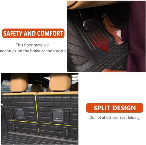 powoq Trunk Mat Compatible with 2021-2024 Jeep Grand Cherokee L&Overland Backrest Mat Replacement for Grand Cherokee L 2021-2024 Accessories(Fit Grand Cherokee L, Rear Trunk Mat+Rear Backrest Mat) in Kuwait