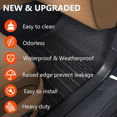 powoq Trunk Mat Compatible with 2021-2024 Jeep Grand Cherokee L&Overland Backrest Mat Replacement for Grand Cherokee L 2021-2024 Accessories(Fit Grand Cherokee L, Rear Trunk Mat+Rear Backrest Mat) in Kuwait