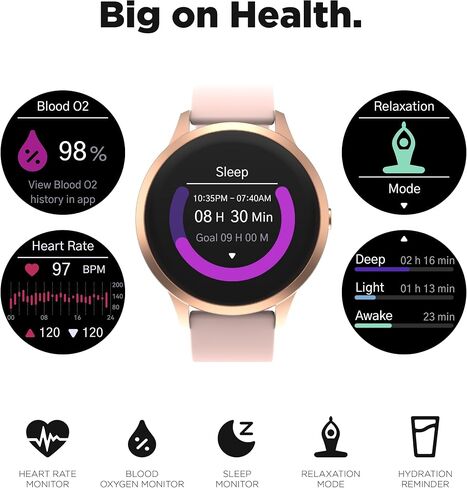 ساعة ذكية iTouch Sport 4 - متتبع اللياقة البدنية، مراقب معدل ضربات القلب، وجه ساعة قابل للتخصيص - متتبع النشاط والسعرات الحرارية - أكثر من 100 وضع رياضي - اتصال بلوتوث in Kuwait