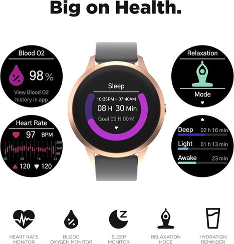 ساعة ذكية iTouch Sport 4 - متتبع اللياقة البدنية، مراقب معدل ضربات القلب، وجه ساعة قابل للتخصيص - متتبع النشاط والسعرات الحرارية - أكثر من 100 وضع رياضي - اتصال بلوتوث in Kuwait
