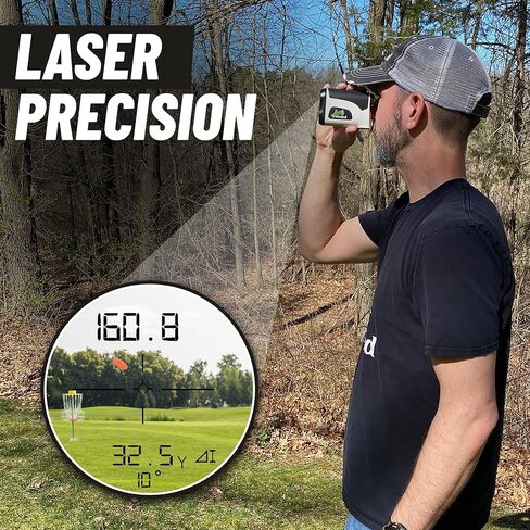 6X قرص جولف Rangefinder مع حافظة سحاب صلبة، بطارية CR2 متضمنة، قرص جولف Rangefinder مع قياس منحدر وأفقي وحقيقي. قياس الرمي والمسافة إلى القفص. مكتشف نطاق قرص الجولف in Kuwait