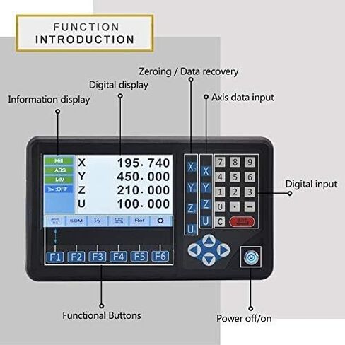 4 محاور للقراءة الرقمية DRO شاشة LCD RPM متعددة الوظائف للمقياس الخطي المغناطيسي الروتاري التشفير مخرطة الطحن آلة حفر الحفر (4 محاور مع RPM) in Kuwait