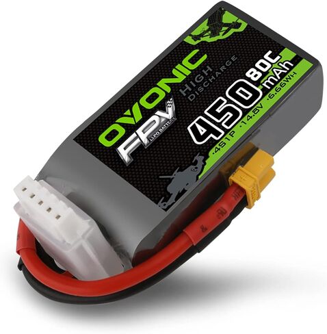 بطارية ليبو OVONIC 4S 80C 450mAh 14.8V بطارية ليبو مع موصل XT30 لطائرة RC FPV Racing Drone Quadcopter (4 عبوات) in Saudi Arabia