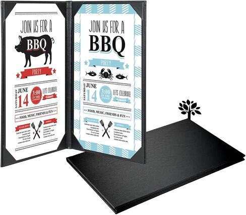 3 عبوات من أغطية قائمة المطاعم، مقاس 8.5 × 14 بوصة، أغطية حامل قائمة جلدية سوداء، مجلد قائمة من الجلد الأسود، 4 مشاهدات in Kuwait