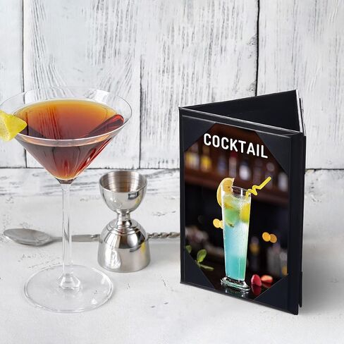 WeChef 10 حزمة 4 × 6 بوصة 3 جوانب حامل قائمة مثلث أسود من الجلد لطاولة البار والمطعم والمقهى in Kuwait