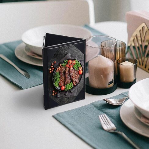 WeChef 10 حزمة 4 × 6 بوصة 3 جوانب حامل قائمة مثلث أسود من الجلد لطاولة البار والمطعم والمقهى in Kuwait