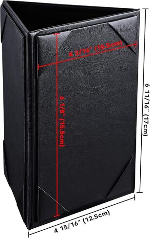 WeChef 10 حزمة 4 × 6 بوصة 3 جوانب حامل قائمة مثلث أسود من الجلد لطاولة البار والمطعم والمقهى in Kuwait