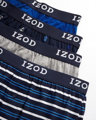 IZOD Men's Underwear - Classic Knit Boxers (8 Pack), Size XX-Large, BlueStripeHeather GreyPrint in Saudi Arabia