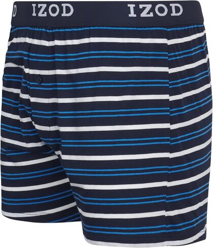 IZOD Men's Underwear - Classic Knit Boxers (8 Pack), Size XX-Large, BlueStripeHeather GreyPrint in Saudi Arabia