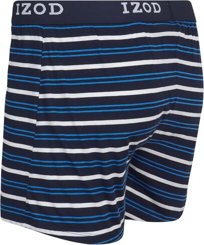 IZOD Men's Underwear - Classic Knit Boxers (8 Pack), Size XX-Large, BlueStripeHeather GreyPrint in Saudi Arabia