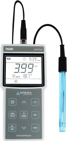 Apera Instruments AI422 EC400S مجموعة أدوات قياس EC المحمولة (الموصلية)/TDS/الملوحة/المقاومة)، إدارة بيانات GLP (500 مجموعة من تخزين البيانات)، مخرج بيانات USB، ارتفاع 1.3 بوصة، عرض 3.4 بوصة، طول 7 بوصة in Saudi Arabia