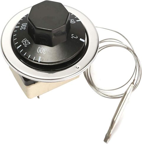 2Pcs Electric Oven Thermostat Temperature Dial Control Switch AC 250V 16A 50-300℃ for Oven Refrigerator Heater (Black) in Saudi Arabia