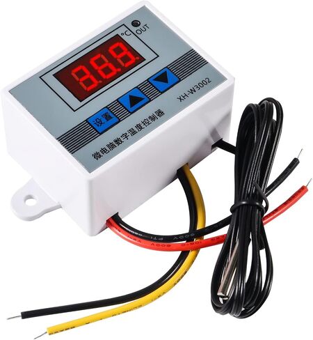 2Pcs W3002 Digital Temperature Controller 24V LED Thermostat Thermoregulator Heat Cool Temperature Thermostat Control Switch Probe with Waterproof Sensor XH-W3002 Meter Fridge Water Heating Cooling in Saudi Arabia