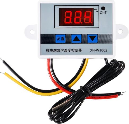 2Pcs W3002 Digital Temperature Controller 24V LED Thermostat Thermoregulator Heat Cool Temperature Thermostat Control Switch Probe with Waterproof Sensor XH-W3002 Meter Fridge Water Heating Cooling in Saudi Arabia